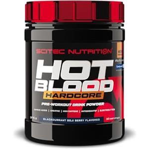 Scitec Nutrition Hot Blood Hardcore, Bevanda pre-allenamento in polvere con aminoacidi e creatina, 375 g, Ribes nero bacche di goji