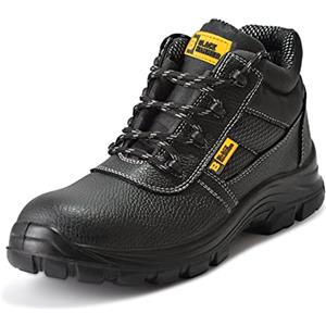 BLACK HAMMER Stivali Maschili in Pelle Scarpe Antinfortunistiche Impermeabili S3 SRC Scarpe da Lavoro in Pelle con Punta in Ferro 1007 (42 EU)