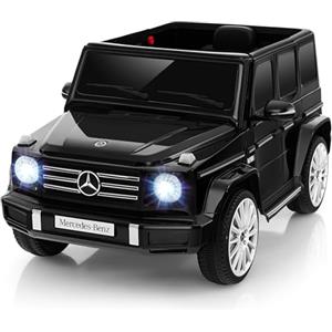 COSTWAY Mercedes-Benz G500 Auto Elettrica per Bambini, 12V Macchina Elettrica con Telecomando 3 Velocità Musica e Luci LED, Funziona Dondolante, Veicolo Elettrico per Bambini 3 Anni+ (Nero)