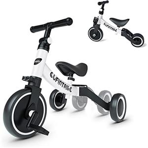 besrey Tricicli 5 in 1 Triciclo per Bambini da 1 a 4 Anni,Triciclo Senza Pedali,Bicicletta Senza Pedali,Bianco