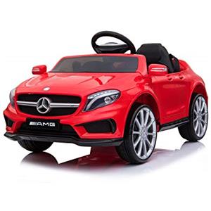 Baroni Toys Macchina Elettrica per Bambini Mercedes AMG Baby car Elettrica Full Optional Rossa, Auto Telecomandata con Sedile in Plastica e Porte Apribili, Doppio Motore 6V, Carico fino a 25 Kg