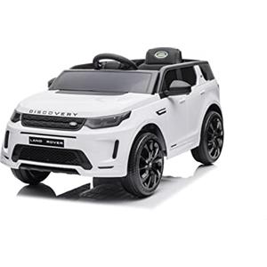 Baroni Toys Macchina Elettrica per Bambini Land Rover Range Rover Baby car Elettrica Full Optional Bianca, Auto Telecomandata con Sedile in Pelle e Porte Apribili, Doppio Motore 12V, Carico 25 Kg