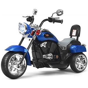 COSTWAY 6V Moto Elettriche per Bambini, Moto Cavalcabile Marcia Avanti e Indietro, Portanza di Peso 30kg (Blu)