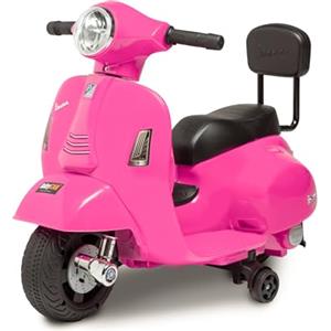 Babycar Mini vespa elettrica per bambini con Schienale 6V BABYCAR - Mini Vespa per bambini con acceleratore a pedale con luci e suoni integrati (Rosa)