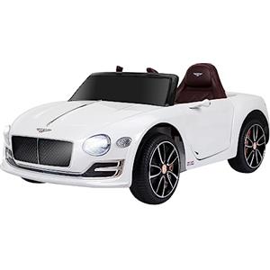 HOMCOM Macchina Elettrica per Bambini Bentley con 2 Portiere Guida Manuale e Telecomando, Fari e Suoni, 108x60x43cm, Bianco