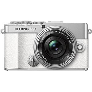 Olympus Kit fotocamera Olympus PEN E-P7, sensore da 20 MP, schermo HD LCD inclinabile, 4K, Wi-Fi, controllo profilo colore e monocolore, bianco comprende obiettivo M.Zuiko Digital ED 14-42mm EZ argento