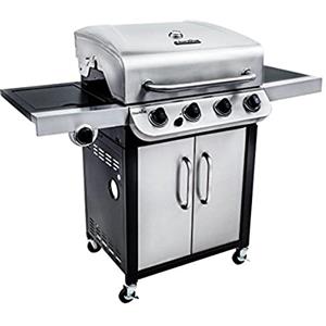 Char-Broil New Convective Series 440S, Griglia Barbecue A Gas A 4 Fuochi Con Fuoco Laterale, 65 X 47 Cm, Argento Nero