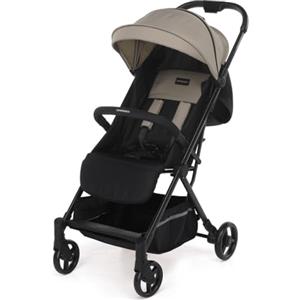 Foppapedretti Passeggino Compatto Voilà, per bambini 0-15 Kg (0-3 anni), Chiusura ad 1 mano, Self-Standing, Schienabile Regolabile, Trasportabile, Porta Oggetti, Telaio in Alluminio, Sabbia