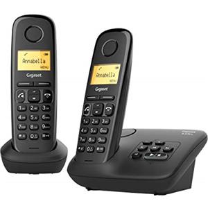 Gigaset A270 a Duo, Due Telefoni Cordless con Segreteria Fino a 25 Minuti, Vivavoce, Ampio Display, Nero [ITALIA]