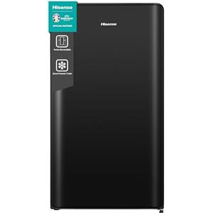 Hisense RR106D4CBE Frigorifero nero shadow a porta singola con design curvilineo, zona congelatore a 3 stelle, 82 L, classe E