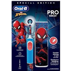 Oral-B Spazzolino Elettrico Ricaricabile Bambini Spiderman Marvel +3 Anni, Delicato sulle Gengive, Utilizzabile con Disney Magic Timer, 1 Testina, 1 Spazzolino, 1 Custodia da Viaggio, Idea Regalo