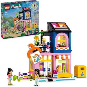 LEGO Friends Boutique Vintage, Giochi Socio-Emotivi per Bambine e Bambini da 6 Anni in su con Negozio Giocattolo di Vestiti alla Moda da Costruire, 3 Mini Bamboline e un Gatto, Idea Regalo 42614