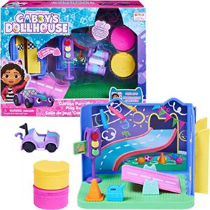 Gabby's Dollhouse, Stanza dei Giochi Purr-ific con la macchinina Giocattolo Carlita, Accessori, mobili e Scatola con Sorpresa, per Bambini dai 3 Anni in su, Multicolore, 6064149