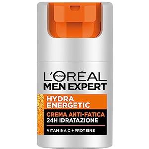 L'Oréal Paris L'Oréal Men Expert Crema Idratante Uomo Anti-Fatica Hydra Energetic, Combatte le Occhiaie e Dona Intensa Idratazione, Arricchita con Proteine e Vitamina C, 50 ml