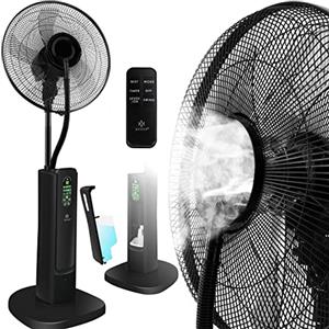 KESSER® Ventilatore da terra Frosty con acqua, nebulizzazione a ultrasuoni, raffreddamento ad acqua, telecomando incluso, funzione timer, umidificatore silenzioso, funzione nebulizzazione