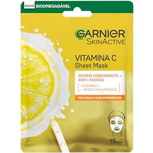 Garnier Maschera in Tessuto Skin Active Hydra Bomb, Idratante e Illuminante, Con Vitamina C e Acido Ialuronico, Per Pelli Spente e Non Uniformi, 28 g