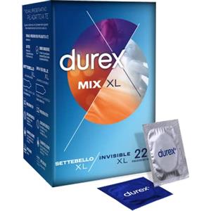Durex Combo Mix XL, Preservativi Extra-Large, Durex Settebello XL e Durex Invisible XL, 22 Profilattici, Solo Online