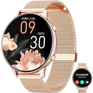 Hwagol Smartwatch Uomo Donna, Round Waterproof Fitness Tracker 140+ modalità Sportive Orologio Smartwatch con Contapassi/Cardiofrequenzimetro/SpO2/Cronometro per Android iOS