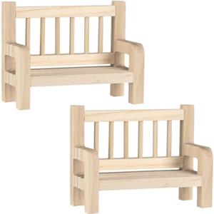 Ideen mit Herz Panchine in legno in miniatura | accessori per casa delle bambole | materiale fai da te | modello ferroviario | panchina | 8 cm x 3,4 cm x 6 cm | 2 pezzi