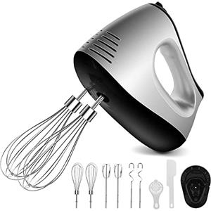 NWOUIIAY Sbattitore Elettrico 500W frullatore 5 velocità frusta e Turbo Boost Frullino con 9 Accessori Gancio per Impasto in Acciaio Inox per Cuocere Torte da Cucina, pasta, Batters