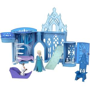 Mattel Disney Frozen - Set Componibili Palazzo di Ghiaccio di Elsa, playset castello delle bambole impilabile, con mini bambola Elsa, Olaf e tanti accessori, giocattolo per bambini, 3+ anni, HPR37