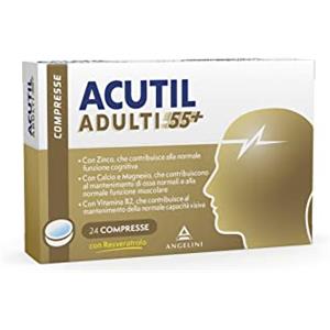 Acutil Adulti, Integratore Alimentare per Mente e Fisico Sani e Vitali, con Vitamina B, Calcio e Magnesio, 24 Compresse