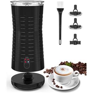 Morpilot Montalatte Elettrico Automatico, Cappuccinatore, Schiumatore Latte 4 in 1, Libera Scelta dello Spessore della Schiuma, Silenzioso e Rivestimento Antiaderante- Nero