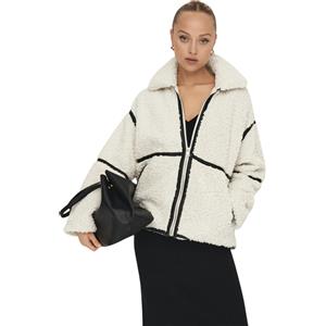ONLY PARIS TEDDY JACKET LIFE OTW CC WHITE SAND/BLACK Giacca Donna
