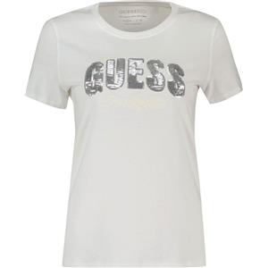 GUESS T-SHIRT SEQUINS LOGO DONNA