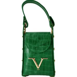 Borsa Donna V Versace Italia in Pelle Green - Luxury Leather Bag Elegante e Raffinata