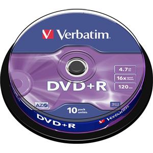 Verbatim DVD+R 4.7 GB 16x 10 pz (campana)
