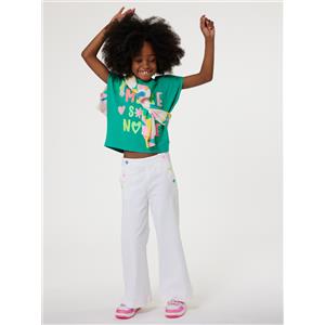 Tshirt Billieblush smanicata di colore verde con scritta colorata sul davanti