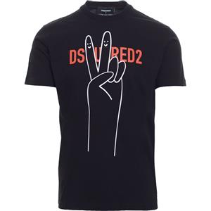 DSQUARED2 T-shirt Primavera/Estate Cotone Nero S