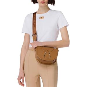 ELISABETTA FRANCHI T-SHIRT CON OBLO LIGHT GOLD - MA26N16E2 - gesso