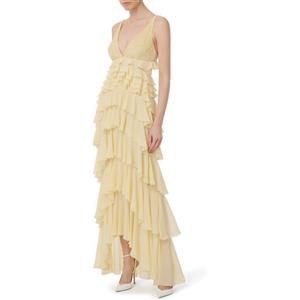 ELISABETTA FRANCHI ABITO RED CARPET IN GEORGETTE CON BALZE - ABR4252E2 - nero