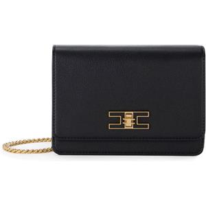 ELISABETTA FRANCHI TRACOLLA PICCOLA CON PLACCA LOGO - BS11A51E2 - nero
