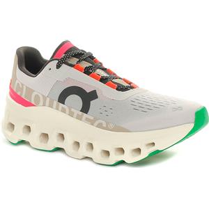On Scarpa da Running Donna On Cloudmonster Argento Avorio