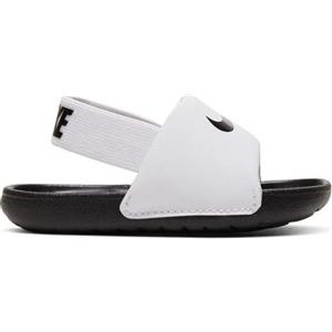 NIKE KAWA SLIDE (TD) BIANCO/NERO