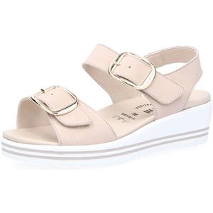 Vitaform Sandali in pelle con fasce in velcro e zeppa 4,5cm