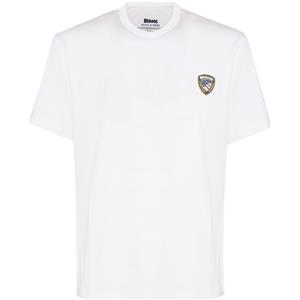 BLAUER T-Shirt Logo Gommato Faxon Bianco Ottico