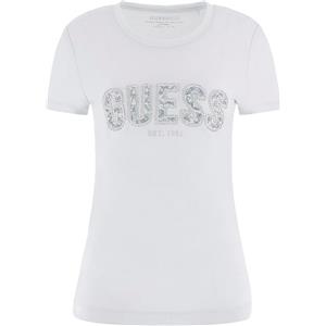 GUESS T-SHIRT LOGO LACE DONNA