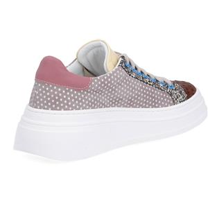 Ebarrito Sneaker in pelle patchwork con suola 5,5cm