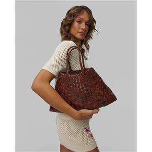 Dragon Diffusion Borsa Intrecciata A Mano In Pelle Dragon Diffusion Santa Croce Small Marrone
