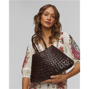 Dragon Diffusion Borsa Intrecciata A Mano In Pelle Dragon Diffusion Santa Croce Small Marrone