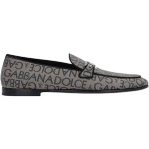 Dolce&Gabbana mocassino in canvas resinato con logo