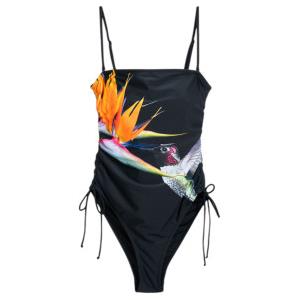 Desigual per donna. 25SWMK10 Costume da bagno colibrì multicolore [3209737], Nero, Beachwear, Poliamide