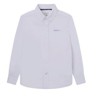 Pepe Jeans per ragazzo. [PB302587] Camicia bianca di Jayme, Bianco, Casual, Cotone, Manica lunga, Sostenibile, moda per bambini