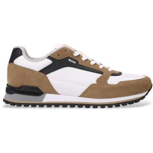 BOSS per uomo. 50523221 Sneakers Parkour in pelle marrone [3199960], Basso, Stringhe, Casual