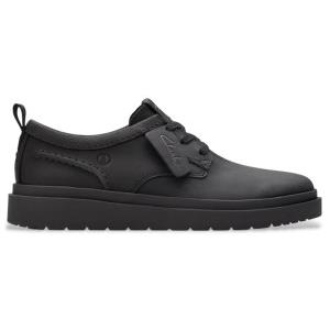 Clarks per uomo. 26181379 Sneakers Polden Lace in pelle nera [3228713], Nero, Basso, Stringhe, Casual