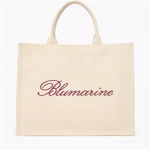 Blumarine Home Borsa Mare in Canvas con Logo Ricamato Blumarine Home Gabardine - Fard